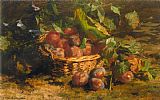 Still life with Plums in a Basket